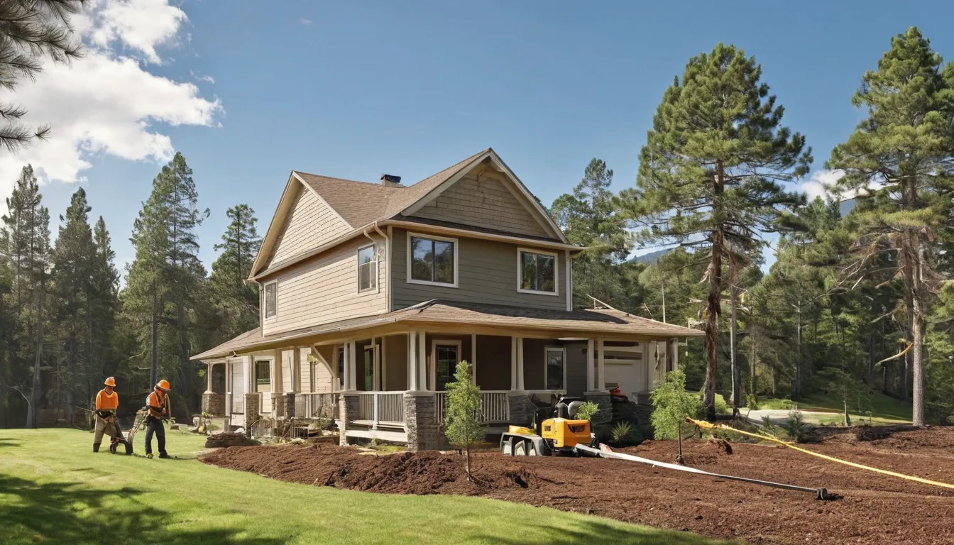 Independent tree removal provider lowering a large tree limb safely beside a home near Denver